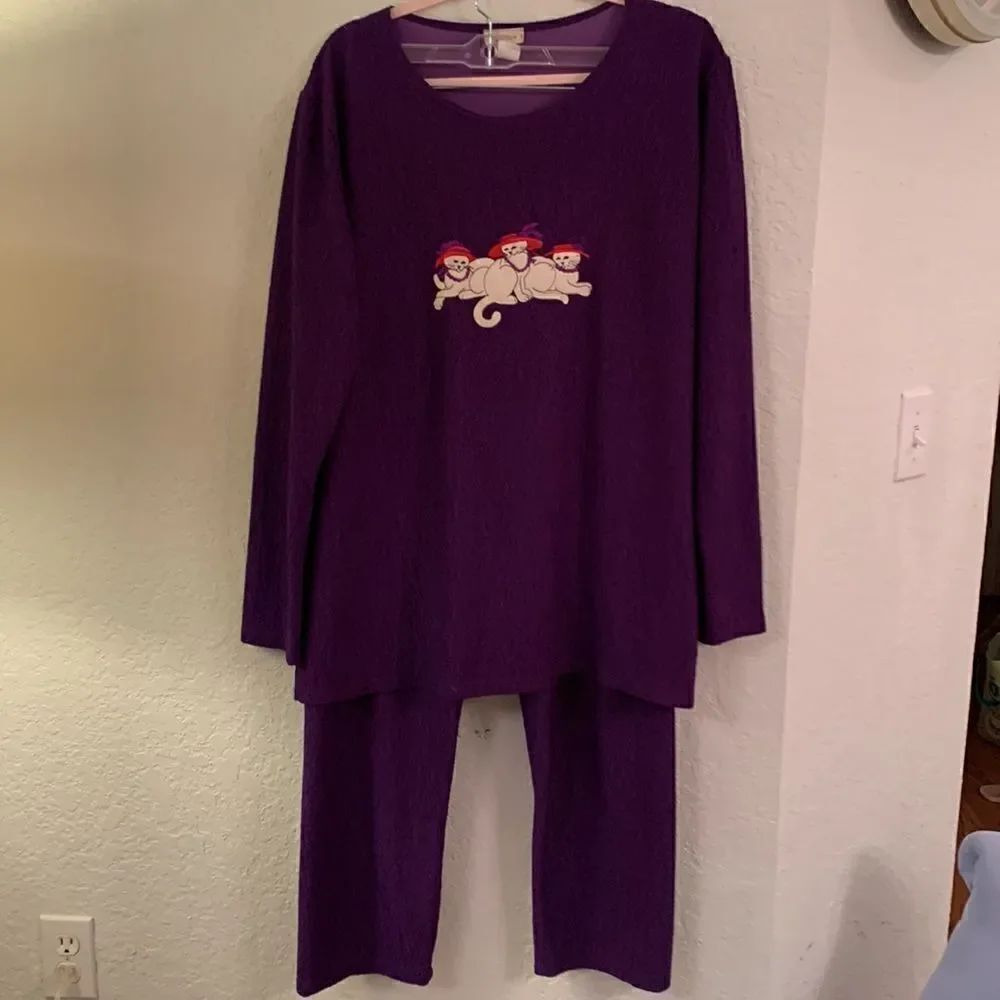 Stretch 2 Pieces Set Tunic/ Pants Size XL